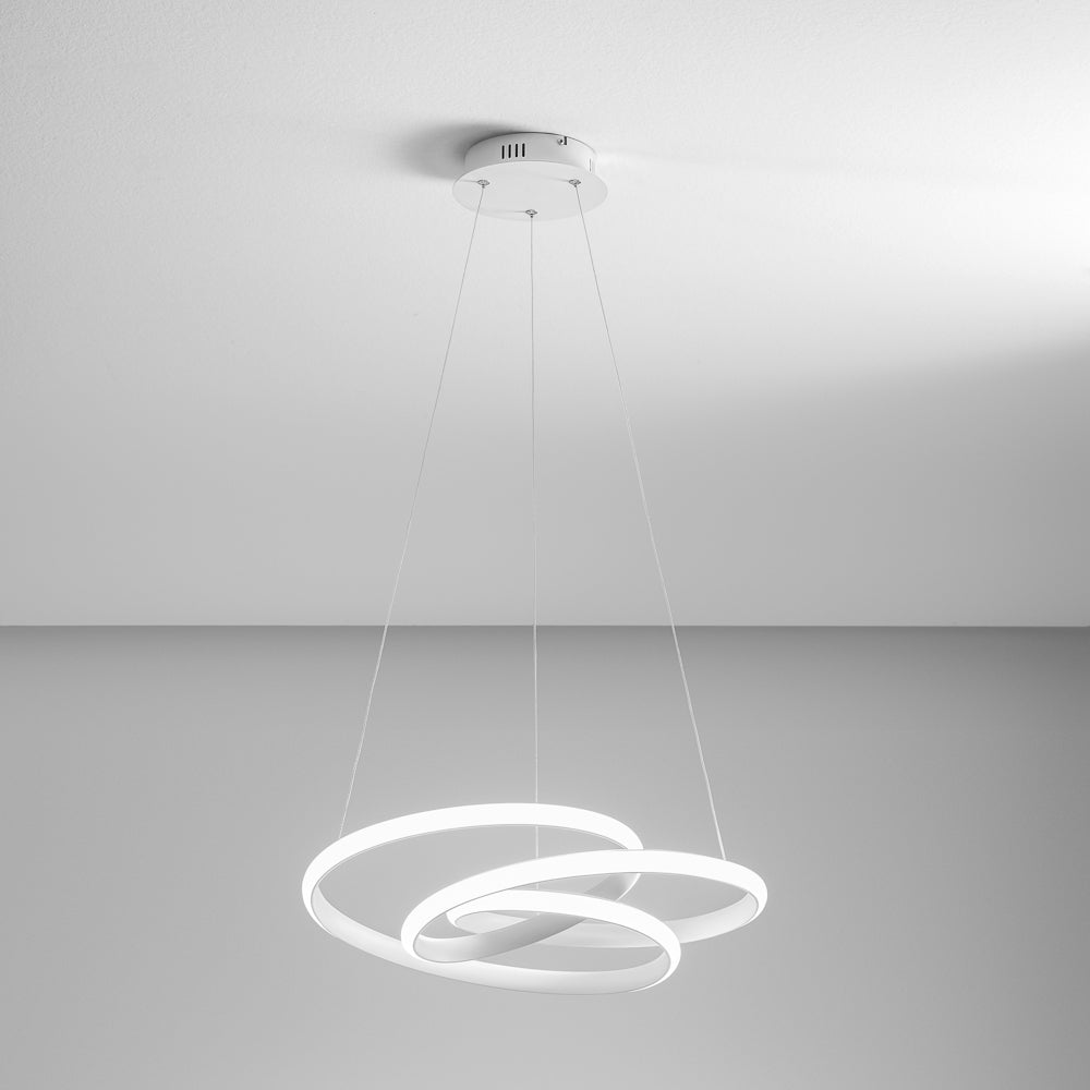 GEALUCE Sospensione Montatura in alluminio bianco-oro-titanio satinato. Diffusore in silicone bianco opale. LED DIVA S/P D.50CM GEALUCE Sospensione Montatura in alluminio bianco-oro-titanio satinato. Diffusore in silicone bianco opale. LED DIVA S/P D.50CM